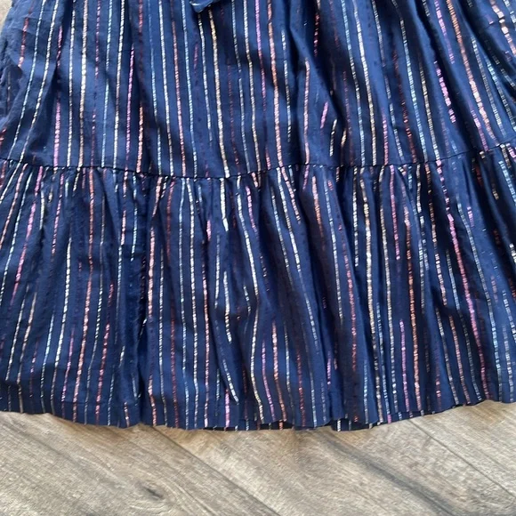 Crown & Ivy Navy Metallic Striped dress - Picture 5 of 8